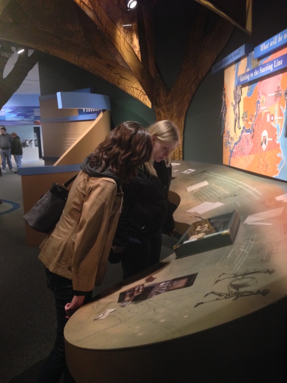 Visiting the exhibits at the Lewis & Clark State Historic Site Visitors Center