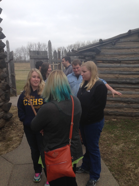 Touring the fort at Camp Dubois